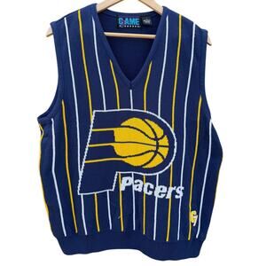Indiana Pacers Vintage 90s striped Sweater Vest Game 7 brand Size Small baggy